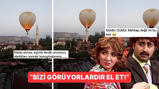 Ürgüp'te Sıcak Hava Balonunun Camii Minaresine Çarptığı Anları Kayda Alan Çiftin Sohbeti Güldürdü!