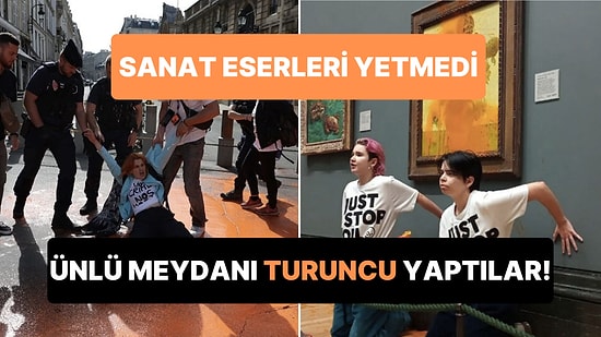 İklim Aktivistleri Sınır Tanımıyor: Fransa'daki Ünlü Sarayın Meydanını Turuncuya Boyadılar