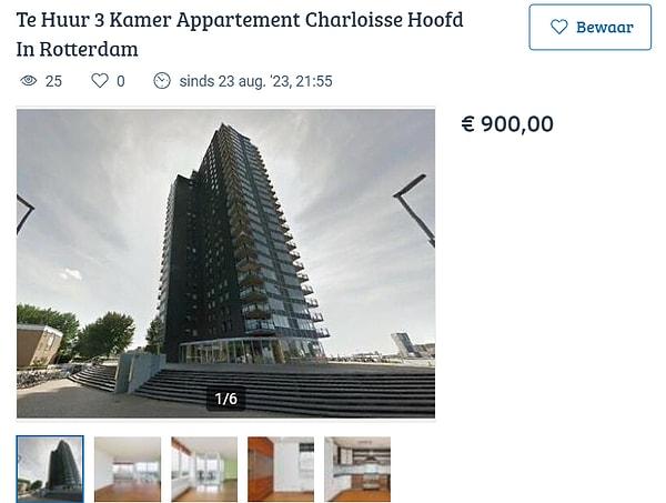 Rotterdam'da kiralık bezer bir ev 900 euro.