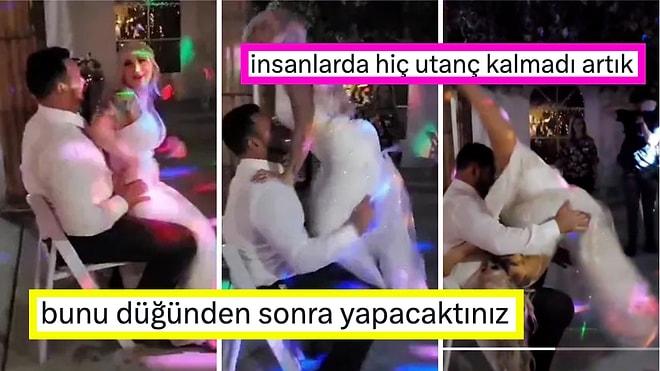 Düğünde Alkolü Fazla Kaçıran Gelinin Damada Yaptığı Kucak Dansı Sosyal Medyada Tepki Çekti!