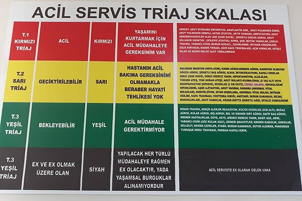 Acil serviste müdahale önceliklerinin ayırt edilmesi adına oluşturulan alanlar, bu yüzden hayati önem arz ediyor.