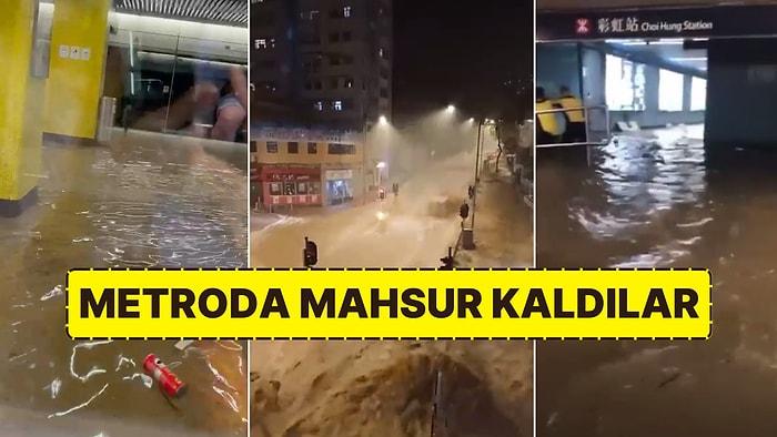 Aşırı Yağışlar Sele Neden Oldu: Hong Kong'da Cadde ve Sokaklar Sular Altında