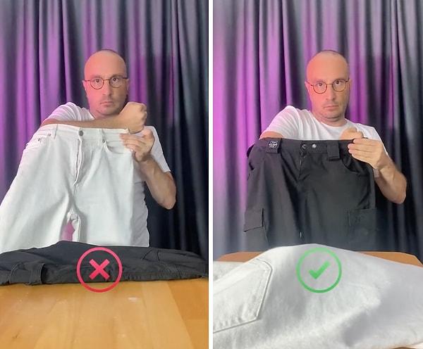 Sosyal medyada uzun yıllardır, ürettiği içeriklerle tanınan Uras Benlioğlu da, kabinde denemeden doğru pantolonu seçebileceğiniz birkaç yöntemi paylaştı.