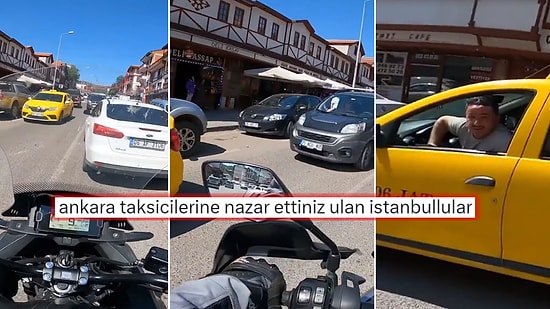 Motosiklet Sürücüsü, Trafiği Kitlemesine Aldırış Etmeyen Taksiciye Diyecek Söz Bulamadı