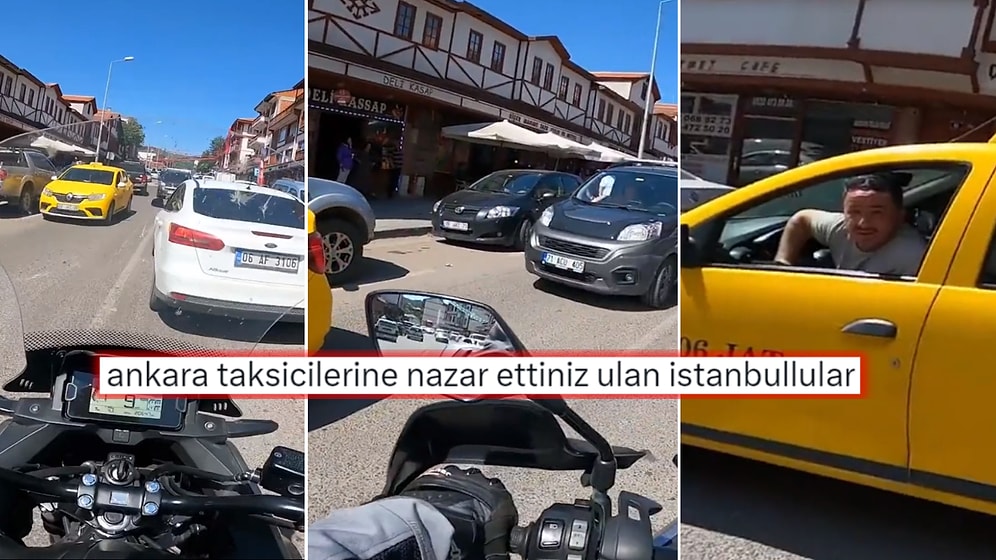Motosiklet Sürücüsü, Trafiği Kitlemesine Aldırış Etmeyen Taksiciye Diyecek Söz Bulamadı