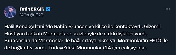 İşte Fatih Ergin’in, Halil Konakçı’yla ilgili paylaşımları 👇