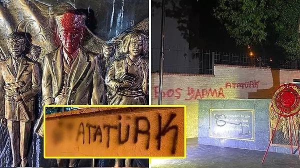 İzmir'in Kemalpaşa ilçesinde törenlerin yapıldığı meydanda bulunan Atatürk Anıtı'na kimliği belirsiz kişilerce saldırıda bulunuldu. 9 Eylül İzmir'in Kurtuluşu kutlamalarının yapıldığı gece yarısı, anıtın duvarlarına 'Boş Yapma Atatürk' ve küfürlü sözler yazıldı.