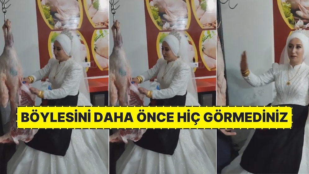 En Mutlu Günlerinde İşlerini Bırakmadılar: Gelin ve Damat Fotoğraf Çekimini Kasapta Gerçekleştirdi