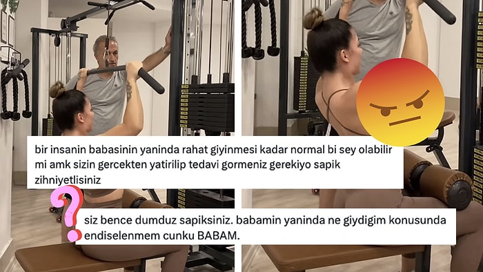 Babasının Yanında Spor Yapan Kadının Üstüne Giydikleri Sosyal Medyada Tartışma Konusu Oldu