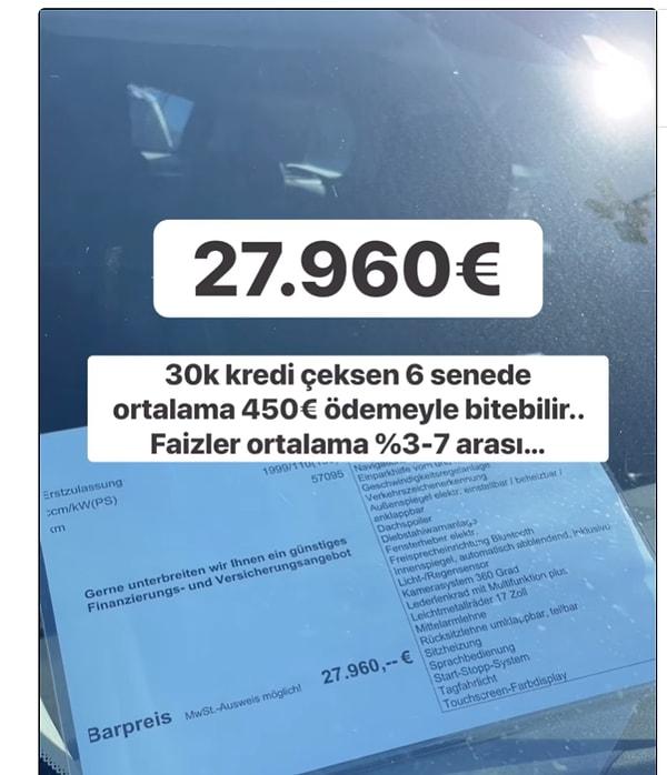 Almanya'da bu aracın fiyatı 27 bin 960 euro yani 806 bin TL seviyesinde bir de kredisi var ki sormayın. Ayda 450 euro (asgari ücretin yaklaşık 1/3'i) ve 6 yılda yani 72 ayda alınabiliyor. Bizde mi?