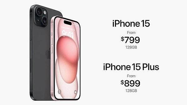 iPhone'ların en merak edilen tarafı ise elbette fiyatı oldu. En ucuz iPhone 15, 799 dolardan satışa çıkarılacak.