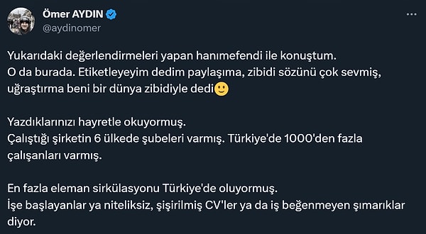 Fransa'ya dönen yöneticiye ulaşan gazeteci kendisine yapılan yorumlara da süregelen cevabını iletiyor. Kendisinin yılda 3 hafta bulunduğu ortamdakilere yaptığı eleştirilere 52 hafta yaşayanların cevaplarını ise ilginç bir şekilde yanıtlıyor.