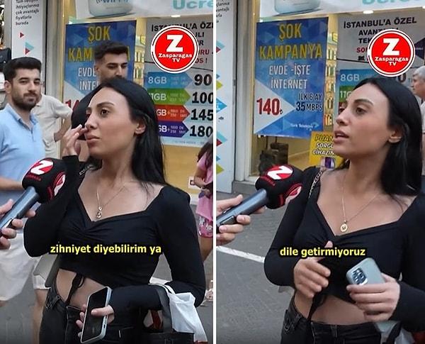 Röportajına devam eden kadın, muhabirin "Türkiye'nin en büyük problemi nedir? Ekonomi hariç" sorusuna ise şu şekilde cevap verdi: 👇