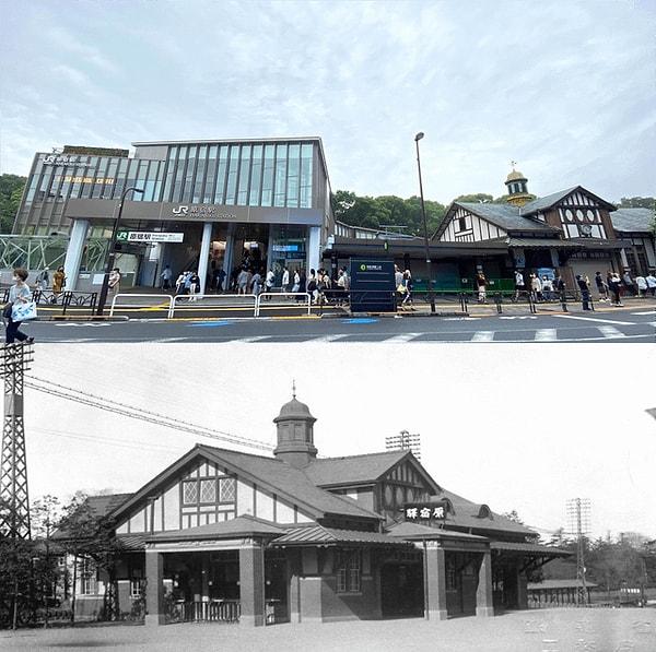9. Harajuku İstasyonu Japonya, 1924 ve 2023.