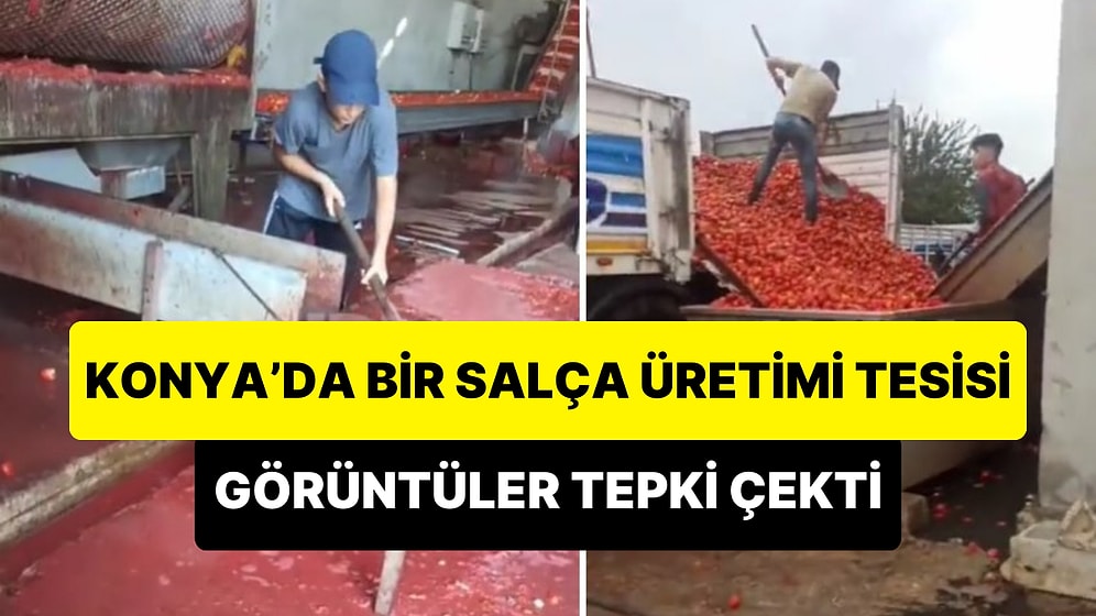 Konya'da Bir Salça Üretimi Yapan Tesiste Kaydedildiği İddia Edilen Görüntüler Tepki Çekti