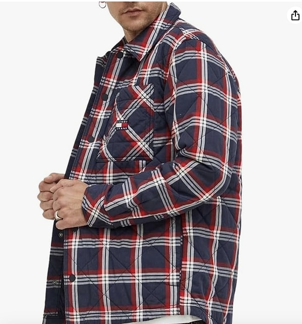 11. Tommy Hilfiger TJM PADDED CHECK OVERSHIRT Erkek Gömlek