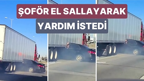 Akılalmaz Olay Yeniden Gündem Oldu! Bir Tır Altına Aldığı Aracı Uzun Süre Farketmeyerek Metrelerce Sürükledi