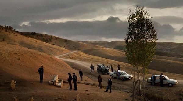 "Once Upon a Time in Anatolia" (2011) is a beautifully shot drama about a group of men searching for a dead body in the Anatolian steppes.