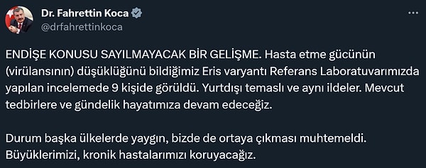 Son günlerde mevsim değişimi, okulların açılması derken bir salgın ortalıkta dolaşıyor. Sağlık Bakanı Fahrettin Koca da bu ortamda yaptığı açıklamayla hem dikkat çekti hem de 2020 pandemi anılarımız depreşti.