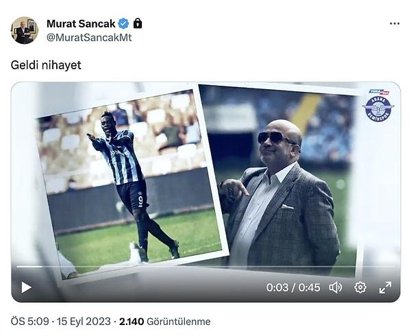 Başkan Murat Sancak, korumaya aldığı Twitter hesabından "Geldi nihayet" notuyla Mario Balotelli transferini duyurdu.