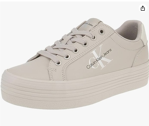 6. Calvin Klein VULC FLATFORM LACEUP LTH PEARL Spor AyakkabıKadın