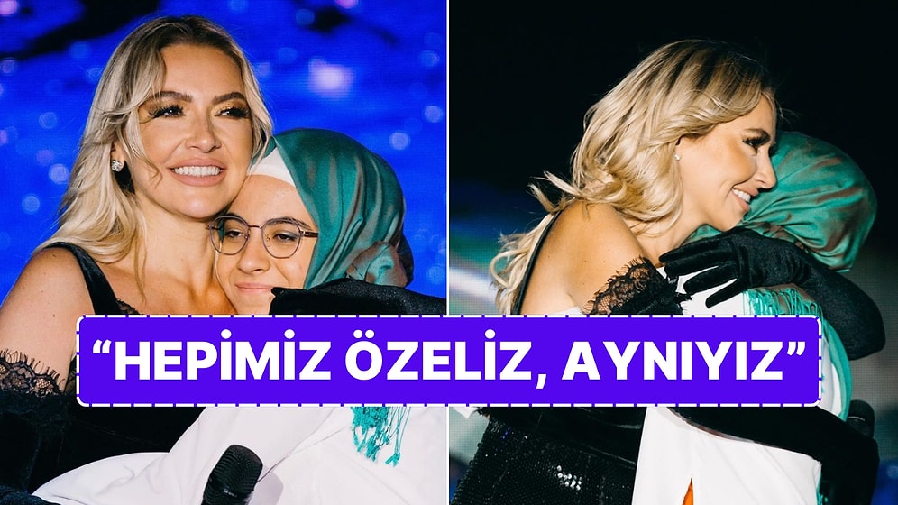 Hadise'nin Başörtülü Hayranını Sahneye Çıkarıp Beraber Şarkı Söylediği Anlar Büyük Beğeni Topladı