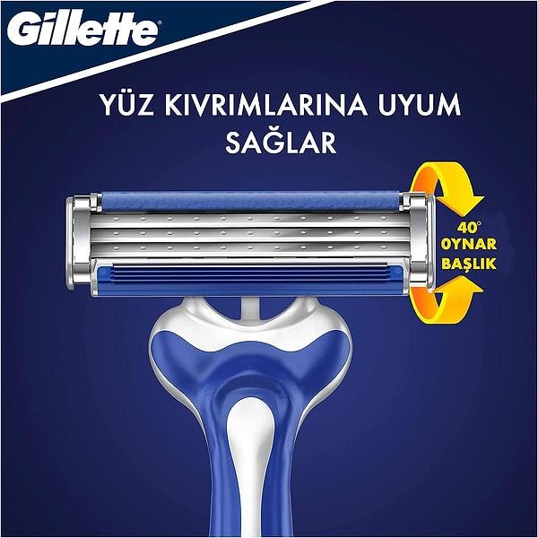 Gillette Blue3 Comfort, 3 krom kaplamalı bıçağıyla yüz kıvrımlarına uyum sağlayarak sinekkaydı ve pürüzsüz bir tıraş sağlıyor.