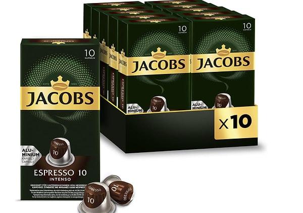 18. Jacobs Kapsül Kahve Espresso 10 Intense, 10 Kapsül x 10 Paket