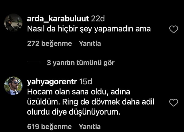 Yorumlardan bazıları şu şekilde oldu.👇