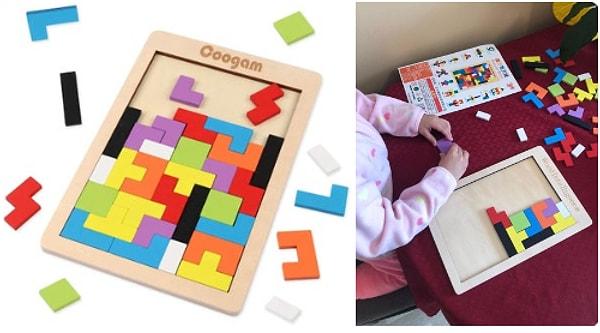 15. Çocuklarınızın el göz koordinasyonunun ve yaratıcılığının gelişmesine yardımcı olan kaliteli ahşap tahta malzemeden üretilmiş uygun fiyatlı bir puzzle.