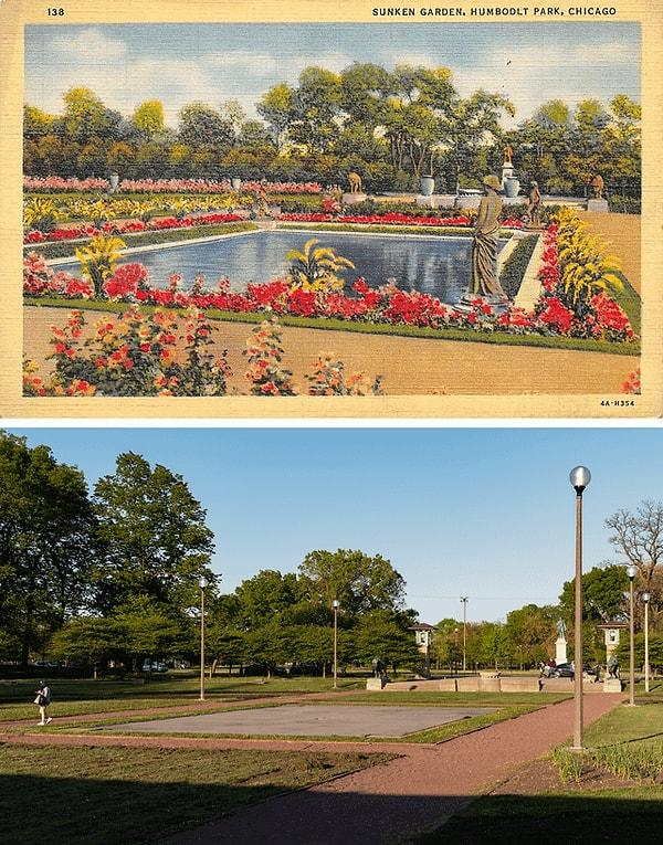 2. Batık Bahçe, Humboldt Parkı, Chicago. (1940 ve 2022)