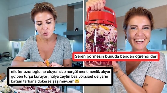 Gülben Ergen'in Kolları Sıvayıp Yaptığı Çift Lahanalı "Enerci" Turşusu Sosyal Medya Kullanıcılarını Güldürdü!