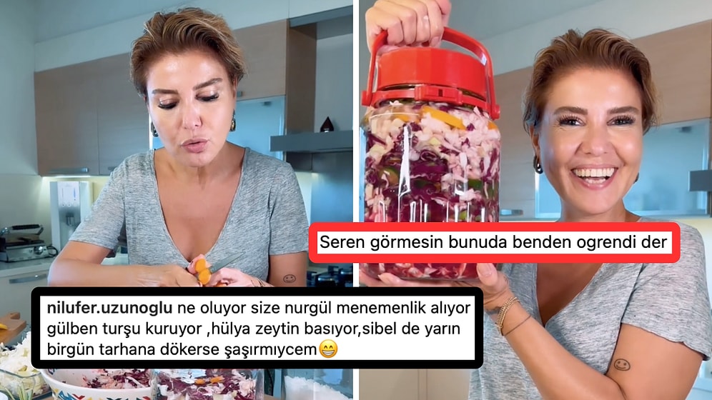 Gülben Ergen'in Kolları Sıvayıp Yaptığı Çift Lahanalı "Enerci" Turşusu Sosyal Medya Kullanıcılarını Güldürdü!