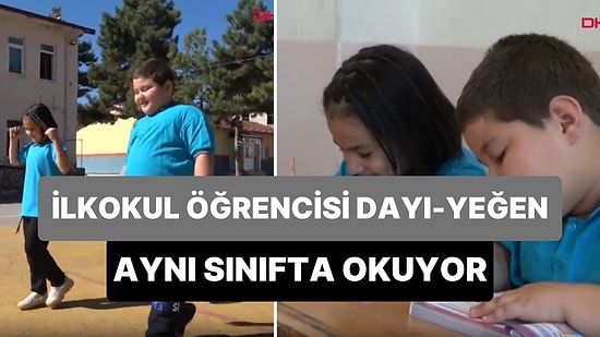 Isparta'da İlkokul Öğrencisi Dayı-Yeğen Aynı Sınıfta Okuyor, Aynı Sırayı Paylaşıyorlar
