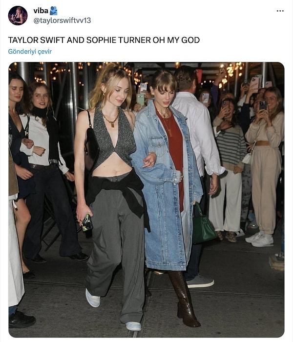 Her şey bir yana dursun, Joe Jones'un eski sevgilileri Taylor Swift ve Sophie Turner, geçtiğimiz gün katıldıkları gecede kol kol görüldü.