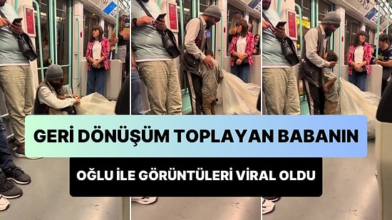 Geri Dönüşüm Toplayan Babanın Oğluna Gösterdiği Şefkat Sosyal Medyada Viral Oldu