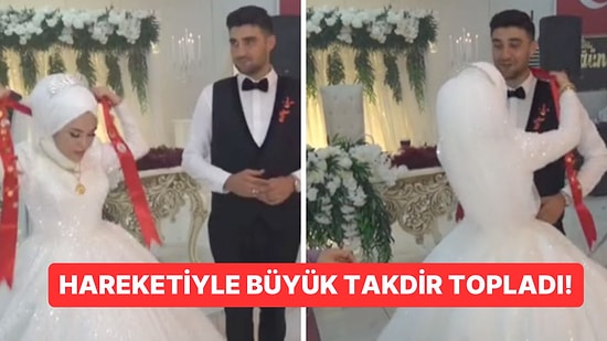 Düğünde Damat Tarafı Olmadığı İçin Kendisine Takılan Takıları Damada Takan Gelin Kalbinizi Isıtacak!