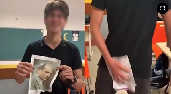 Marmara İmam Hatip Lisesi öğrencisi olduğu tespit edilen 17 yaşındaki A.E.S Atatürk'ün fotoğrafına yönelik  yaptığı müstehcen hareketleri sosyal medyada gündem yarattı.