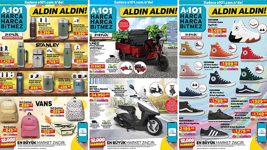 A101'e Stanley Termos ve Converse Ayakkabı Geliyor! 21 Eylül 2023 A101 İnternete Özel Aldın Aldın Kataloğu