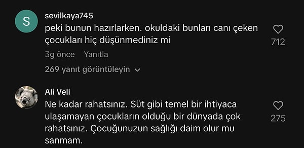 Birkaç kullanıcı, 'Ne kadar rahatsınız' diyerek kullanıcıya tepki gösterdi. Bu anlam verilemeyen duyar da haliyle dikkat çekti.