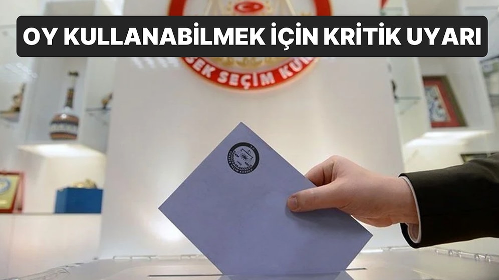 1 Ekim’e Dikkat: Oy Kullanmak İçin Adres Değişikliği Şart