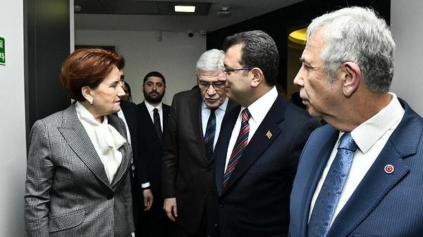 İYİ Parti lideri Meral Akşener, seçim döneminde ittifak adayı olarak sık sık İmamoğlu ve Yavaş'ın isimlerini ön plana çıkarmış, CHP lideri Kılıçdaroğlu'nun adaylığı sonrası ise masada, dağılma noktasına varan tartışmalar yaşanmıştı.