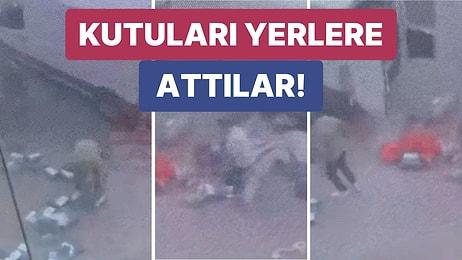 Yine Bir Kargo Faciası! İstanbul'da Bir Kargo Firmasının Önünde Kutuların Yere Fırlatıldığı Görüldü