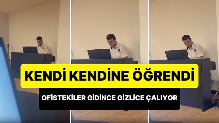 Mesaiye Kalan Çalışan Fark Etti: Kendi Kendine Çalmayı Öğrenip Herkes Gittikten Sonra Piyano Çalan Güvenlik