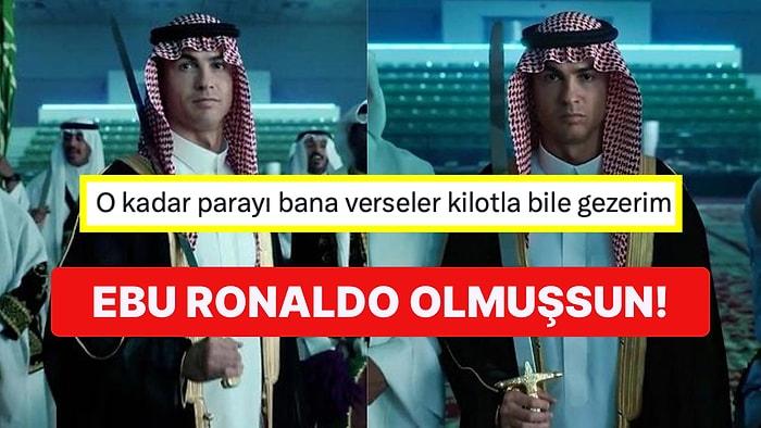 Ronaldo'nun Suudi Arabistan Milli Günü İçin Arap Kıyafetleri Giyip Kılıç Kuşanması Dillere Düştü!