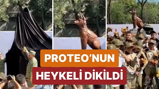 Adıyaman'da Arama Kurtarma Çalışmaları Sırasında Hayatını Kaybeden Kahraman Köpek Proteo'nun Heykeli Dikildi