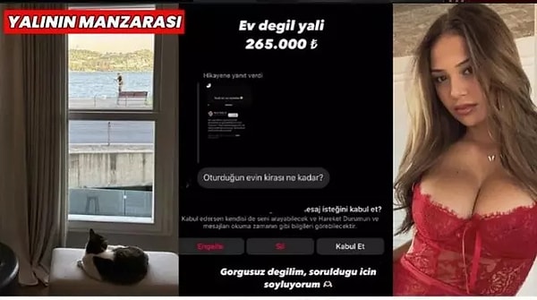 Merve Taşkın, yalı için ayda 265 bin TL kira ödediğini duyurdu.