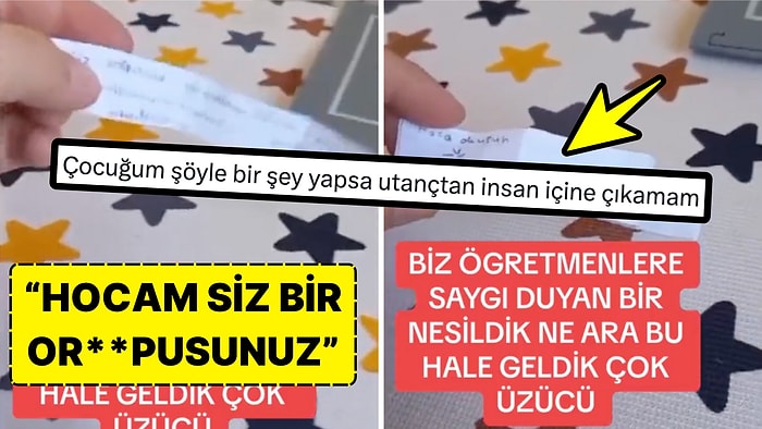 İlkokul 3. Sınıfa Giden Öğrencisinin Kendisine Yazdığı Küfürlü Notu Sınıfta Okuyan Öğretmenin İsyanı Gündemde