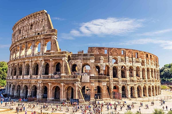 The Colosseum, an ancient amphitheater, is a symbol of this nation's past.