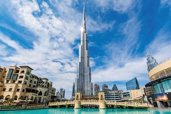 The tallest skyscraper in the world, the Burj Khalifa, stands tall in this country's city of Dubai.